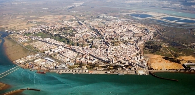 Vista de Huelva desde el cielo